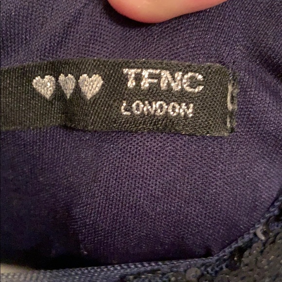 Navy long sleeved sequin dress - Picture 4 of 5